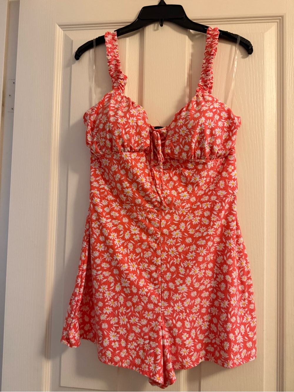 Derek Heart Coral Daisy Romper Pajama